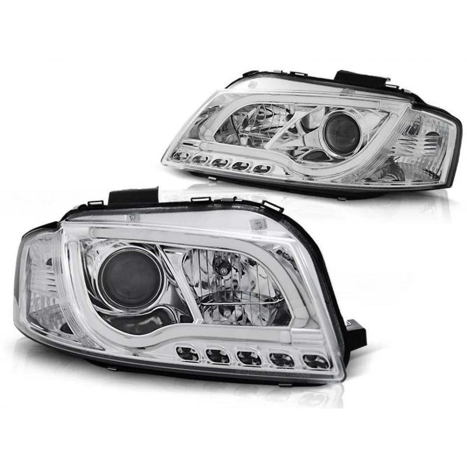 Fari Anteriori con Luci LED Sinistro e Destro per Audi A3 8P 3D 5D 2003-2008