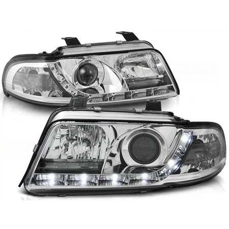 Fari Tuning con Luci LED Anteriore Sinistro e Destro per Audi A4 B5 1999-2000
