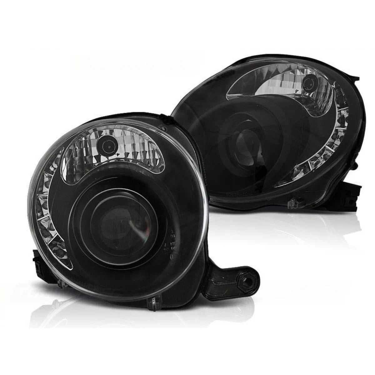 Fari Tuning con Luci LED Anteriori Sinistro e Destro per Fiat 500 dal 2007