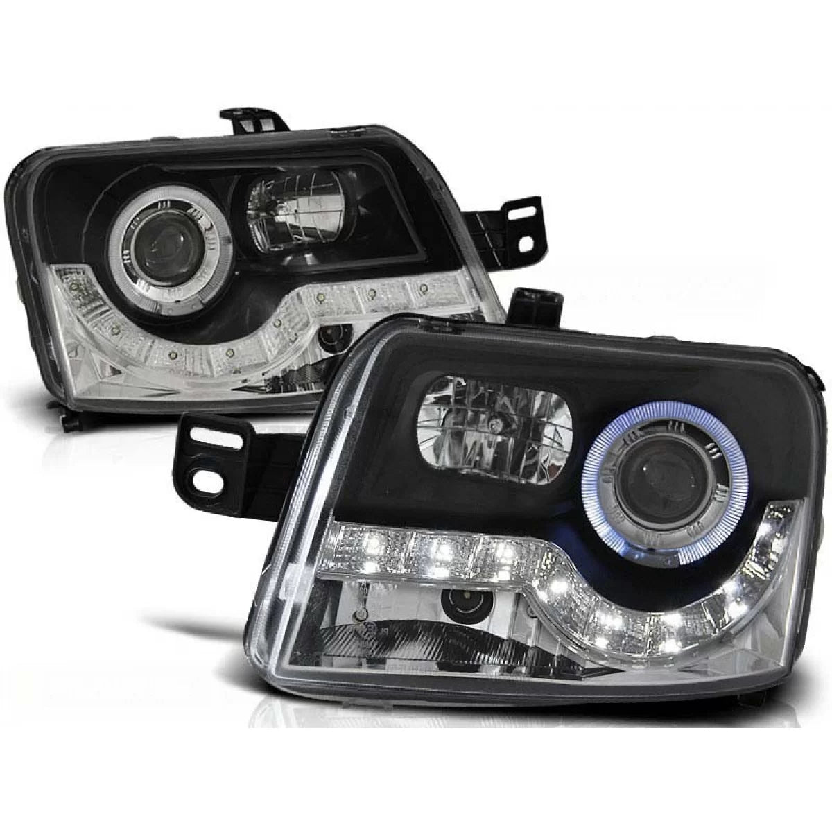 Fari Tuning con Luci LED Anteriore Sinistro e Destro per Fiat Panda dal 2003