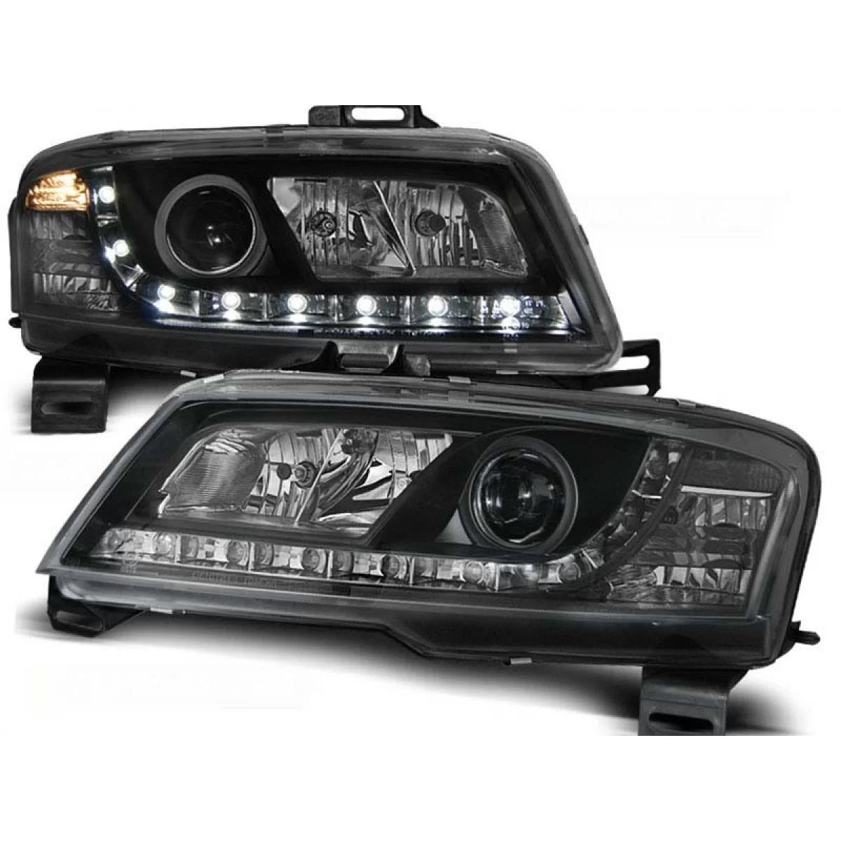 Fari Tuning con Luci LED Anteriore Sinistro e Destro per Fiat Stilo 3D 2001-2008