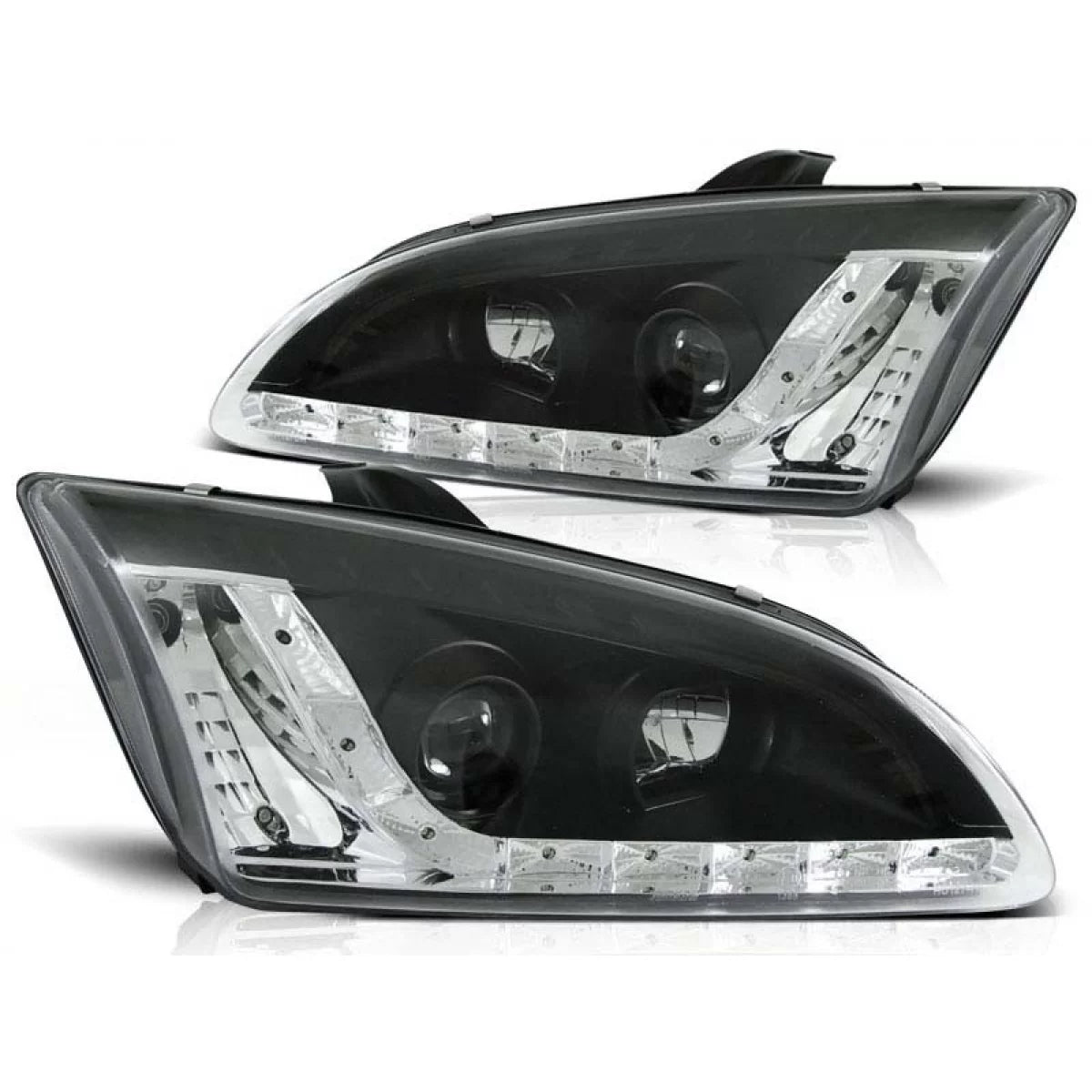 Fari Tuning con Luci LED Anteriori Sinistro e Destro per Ford Focus MK2