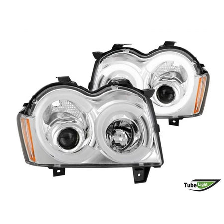 Fari Tuning con Luci LED Anteriore Dx e Sx per Jeep Grand Cherokee 2005-2008