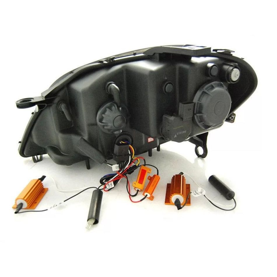 Fari Anteriori Tuning con Base Nera per Mercedes ml W164 2005-2008 Dx e Sx