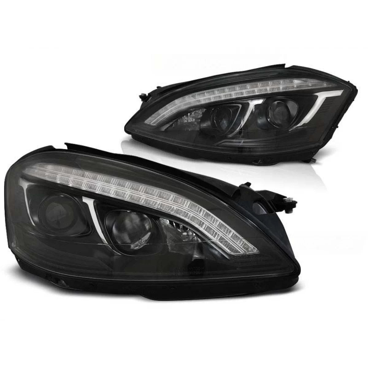 Fari Anteriori Tuning Base Nera Sinistro e Destro per Mercedes Classe S W221