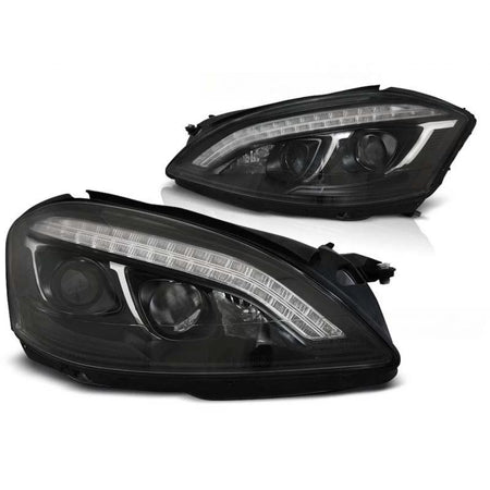 Fari Anteriori Tuning Base Nera Sinistro e Destro per Mercedes Classe S W221
