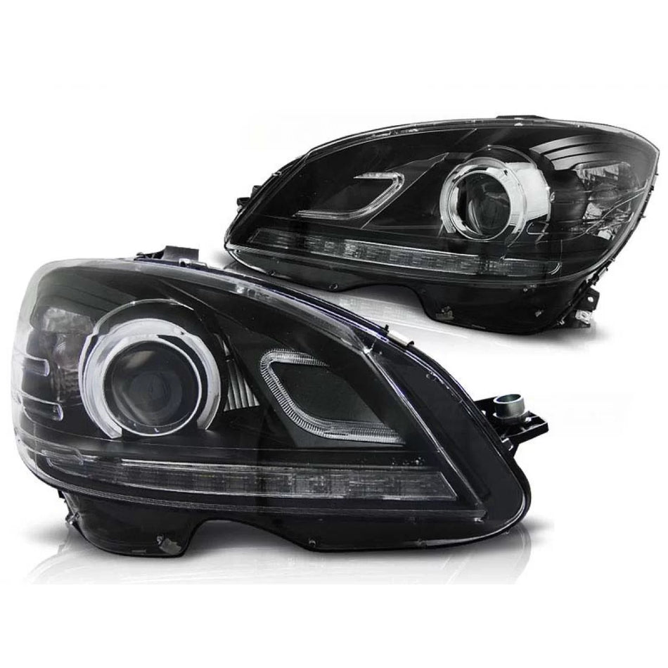 Fari Anteriori Tuning Sinistro e Destro per Mercedes Classe C W204 2007-2010
