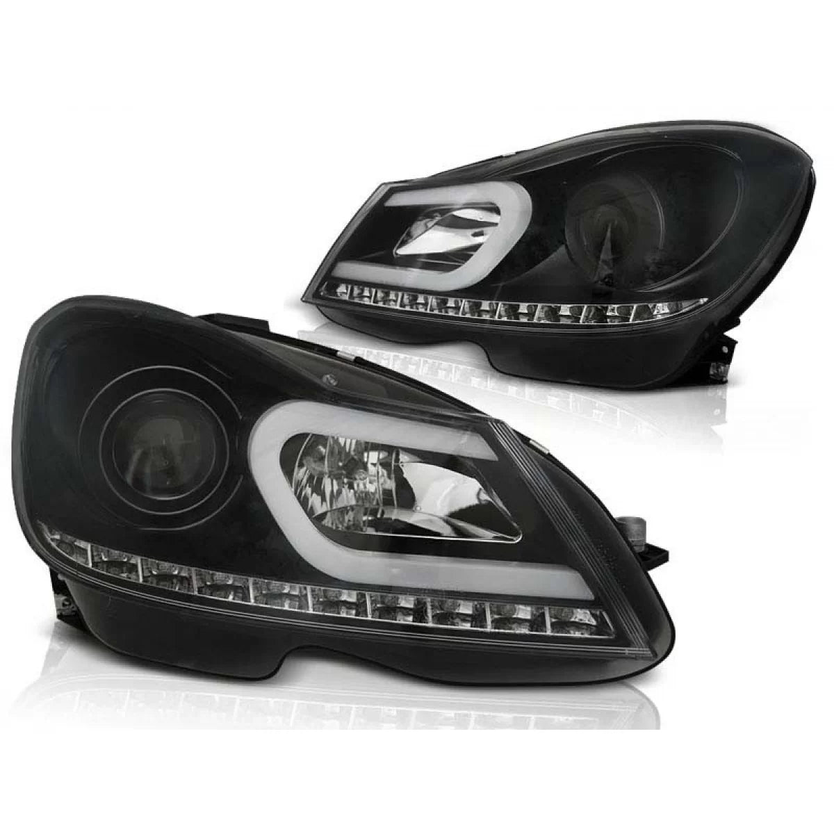 Fari Anteriori Tuning Sinistro e Destro per Mercedes Classe C W204 2011-2014
