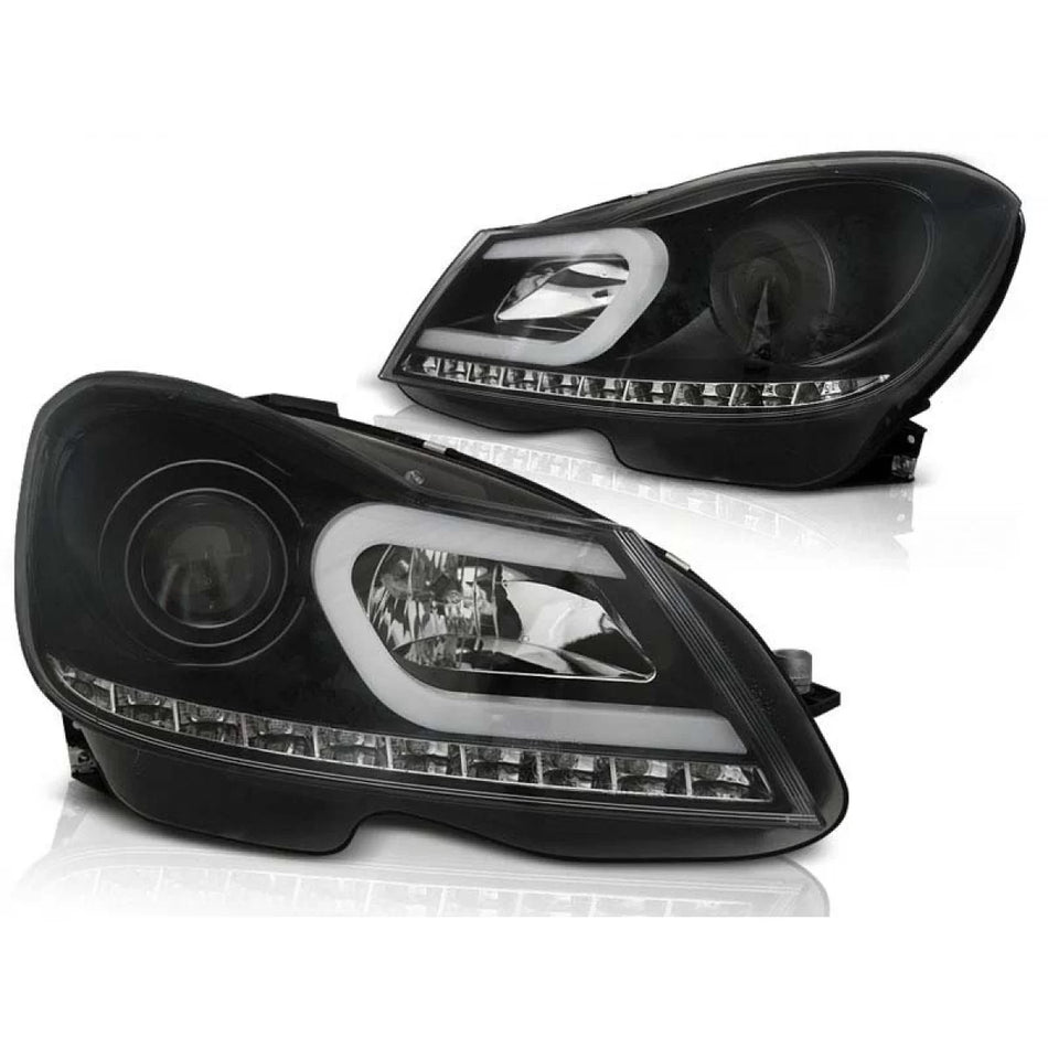 Fari Anteriori Tuning Sinistro e Destro per Mercedes Classe C W204 2011-2014