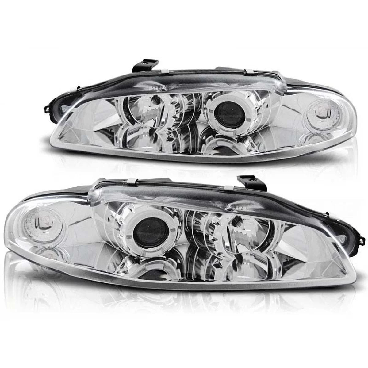 Fari Anteriori Cromati Sinistro e Destro per Mitsubishi Eclipse 1997-12.1998