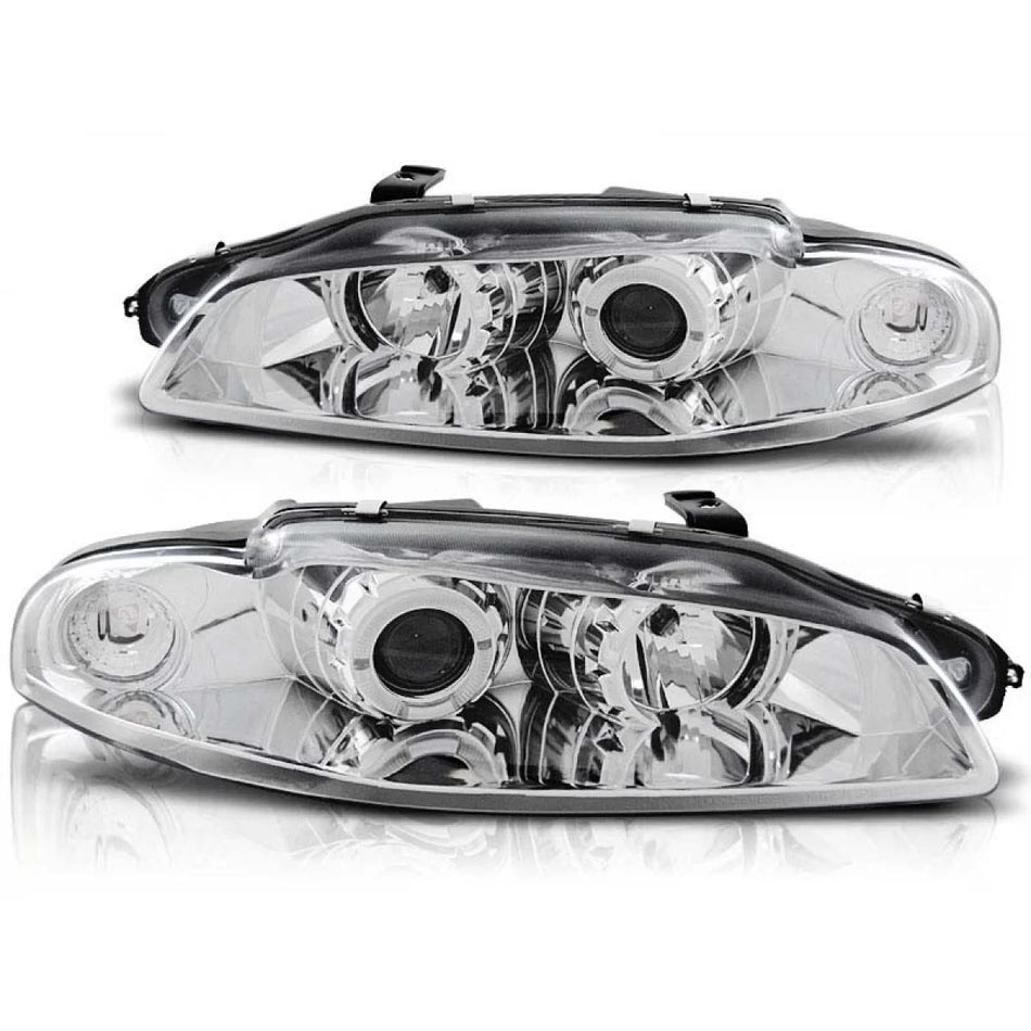 Fari Anteriori Cromati Sinistro e Destro per Mitsubishi Eclipse 1997-12.1998