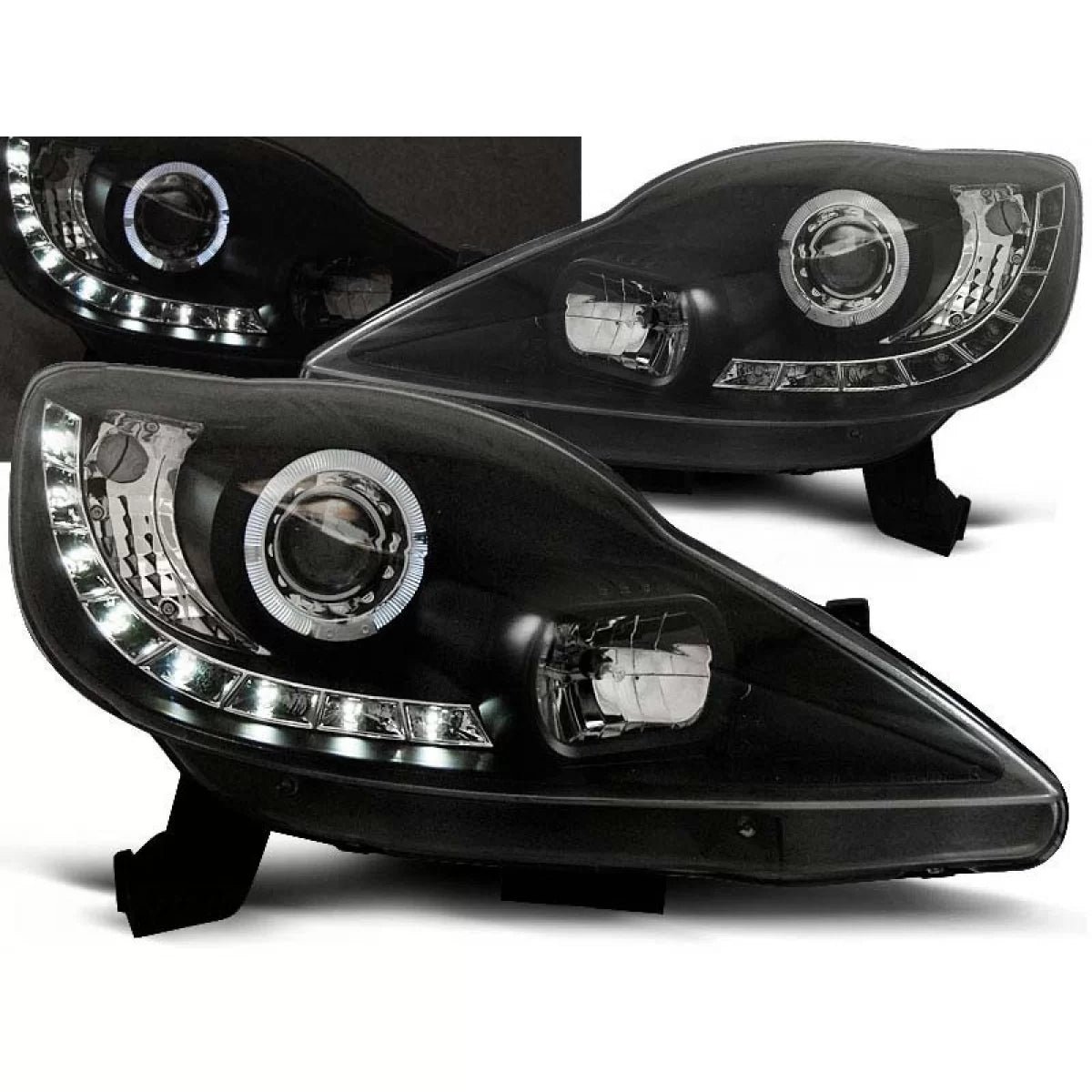 Fari Anteriori Tuning Sinistro e Destro per Peugeot 107 2005-2011