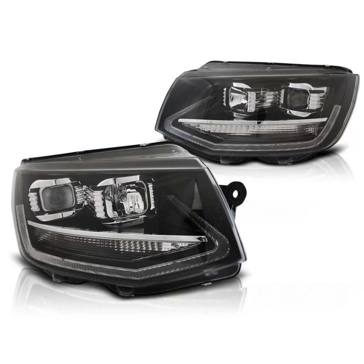 Fari Anteriori Neri Dx e Sx per Volkswagen Transporter T6 dal 2015