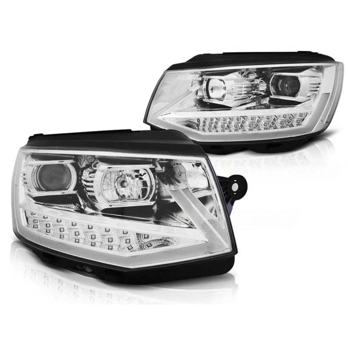 Fari Anteriori Cromati Sinistro e Destro per Volkswagen Transporter T6 dal 2015