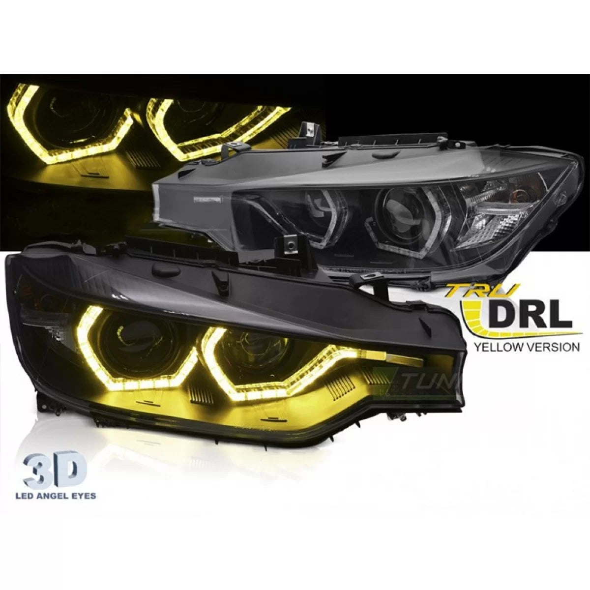 Fari con Luci Diurne Gialle Anteriori Sinistro e Destro per BMW Serie 3 F30