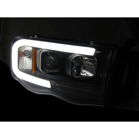 Fari Anteriori Tubolari Neri per Dodge Ram 02-06