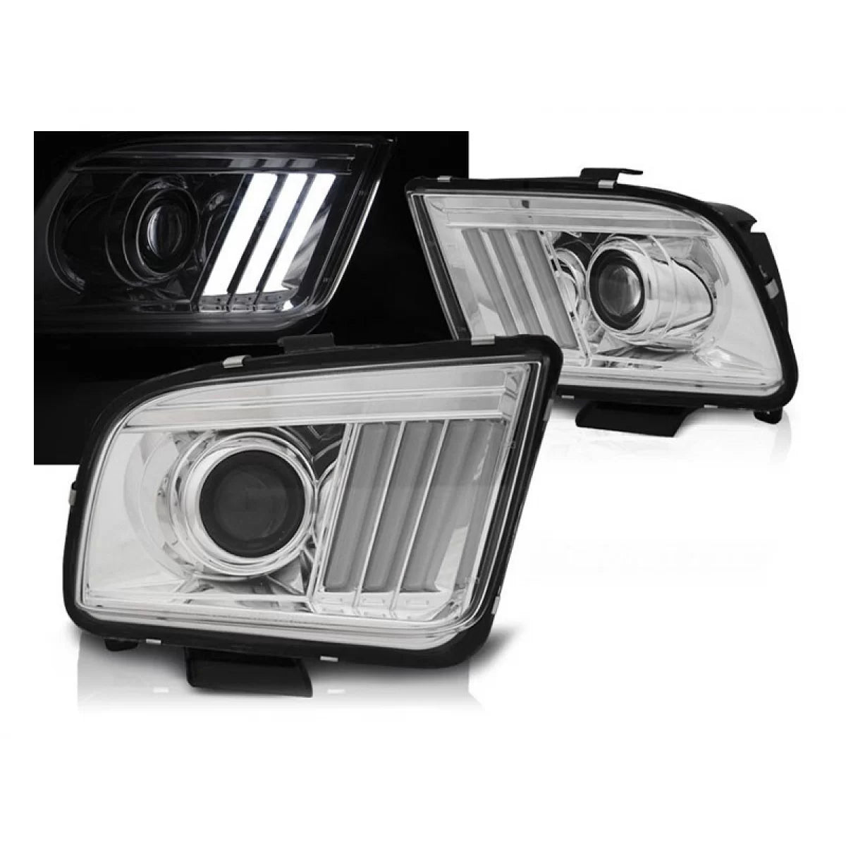 Fari Tuning con Tubo Luminoso per Ford Mustang 04-09