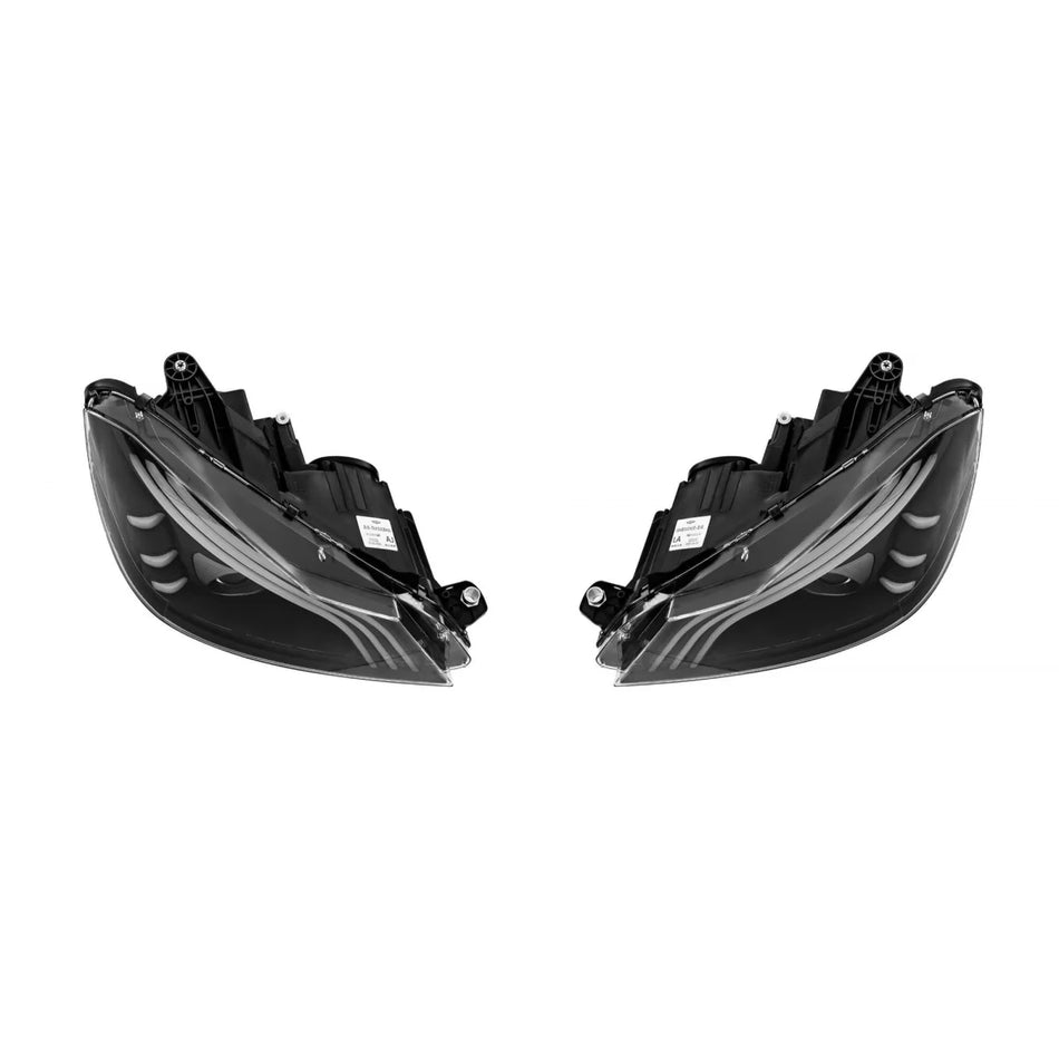 Fari LED Anteriori Tuning Cromati per Mercedes Classe C W204 2011-2014 Dx Sx