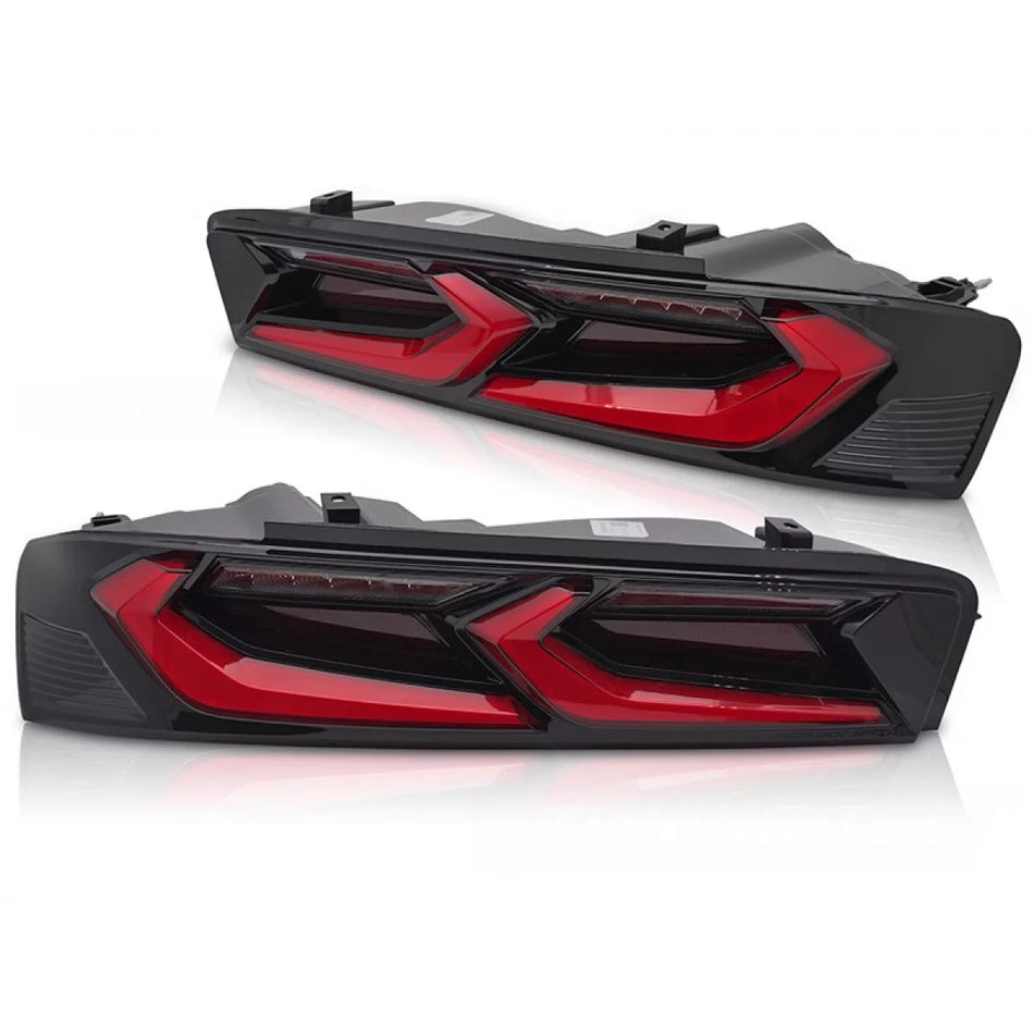 Fanali Posteriori LED con Frecce Dinamiche Nero-rosso per Chevrolet Camaro