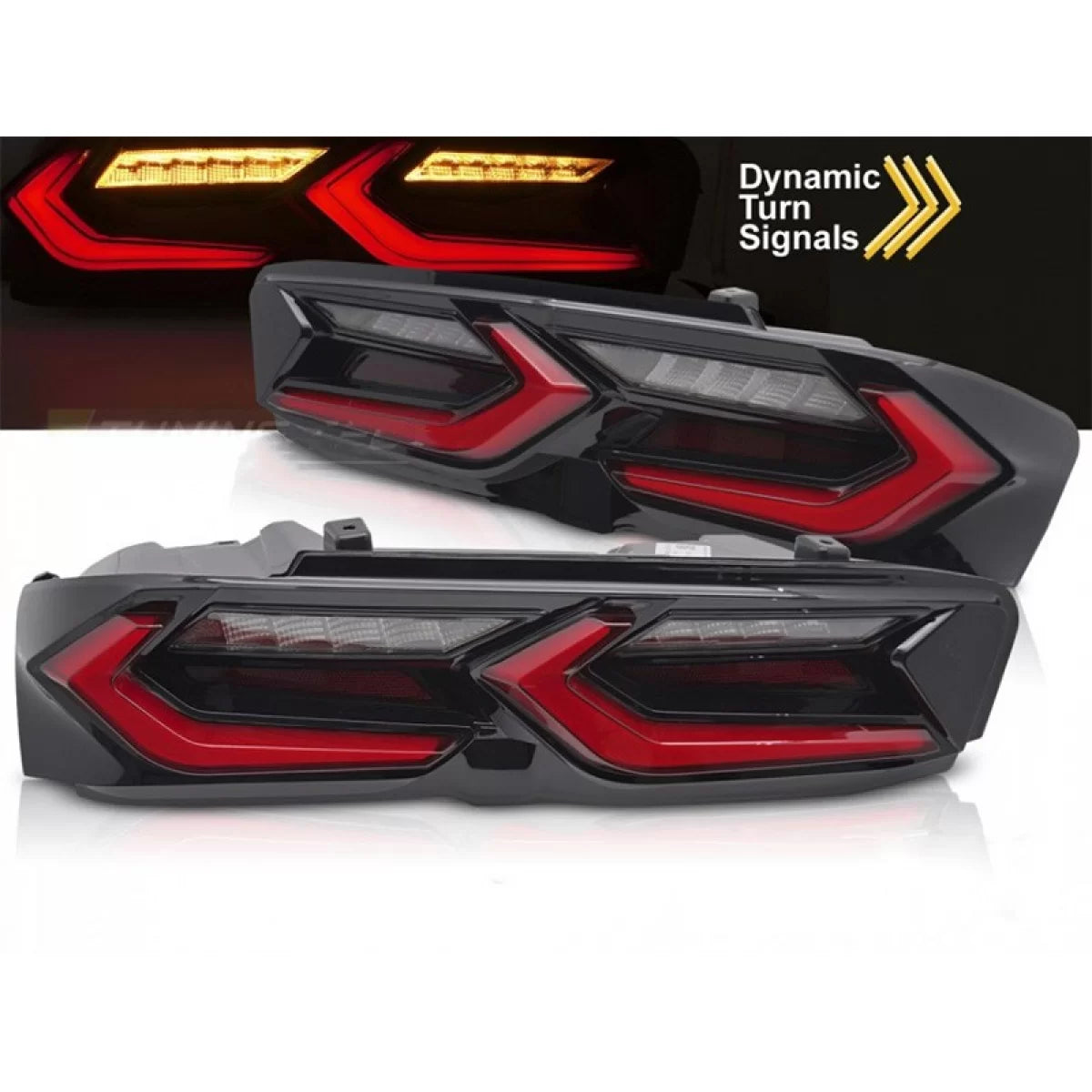Fanali Posteriori LED con Frecce Dinamiche Nero-rosso per Chevrolet Camaro