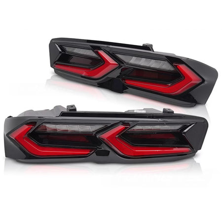 Fanali Posteriori LED con Frecce Dinamiche Nero-rosso per Chevrolet Camaro