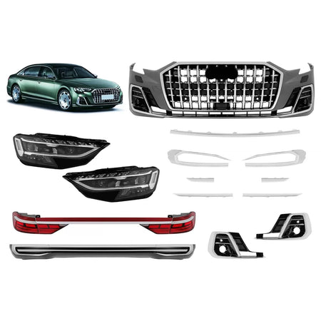 Pacchetto Tuning Paraurti Sportivo con Elementi Cromati per Audi A8 D5 2017-2022