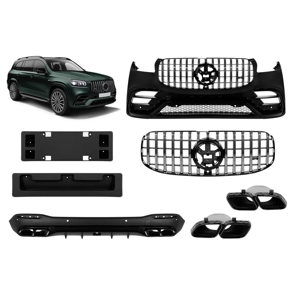 Griglia con Elementi Neri e Cromati per Mercedes GLS X167 2020-2023 Design Line