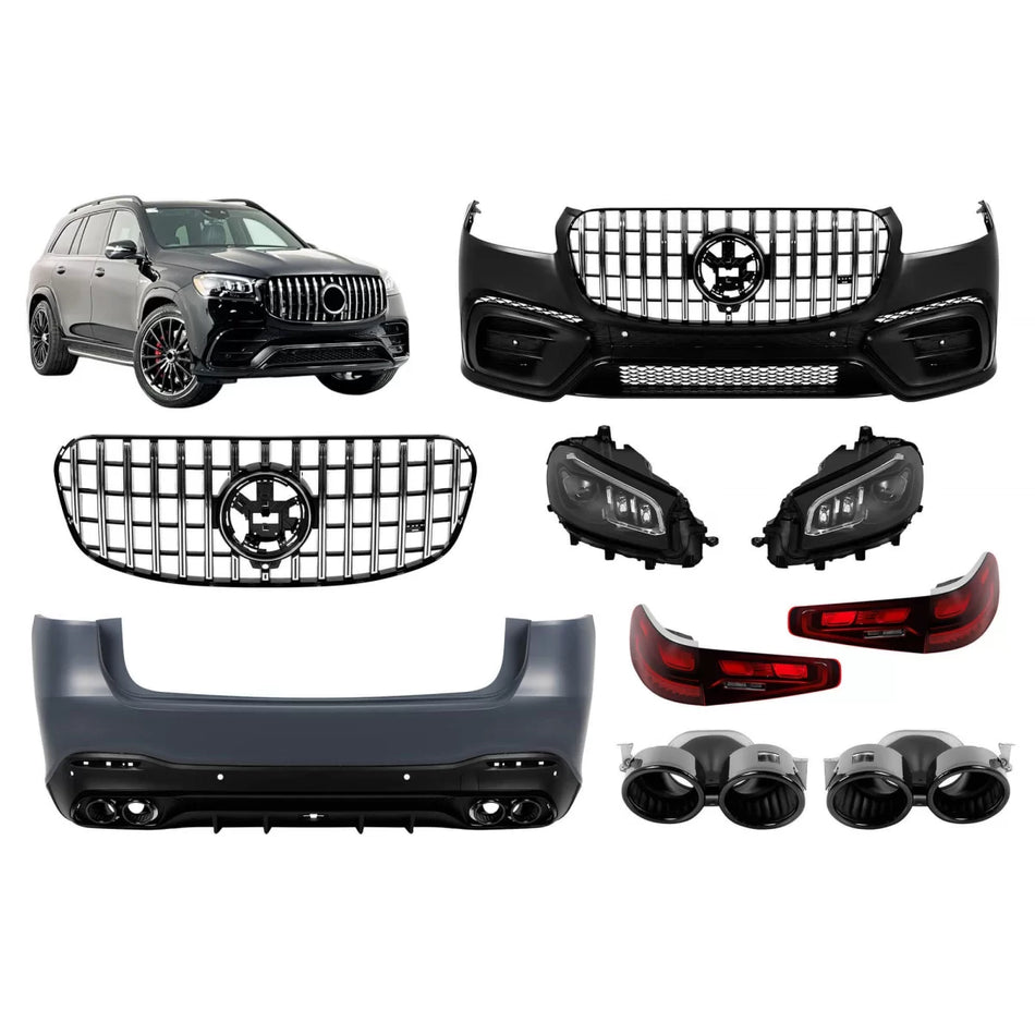Pacchetto Tuning Design Line Anteriore e Posteriore Nero per Mercedes GLS X167