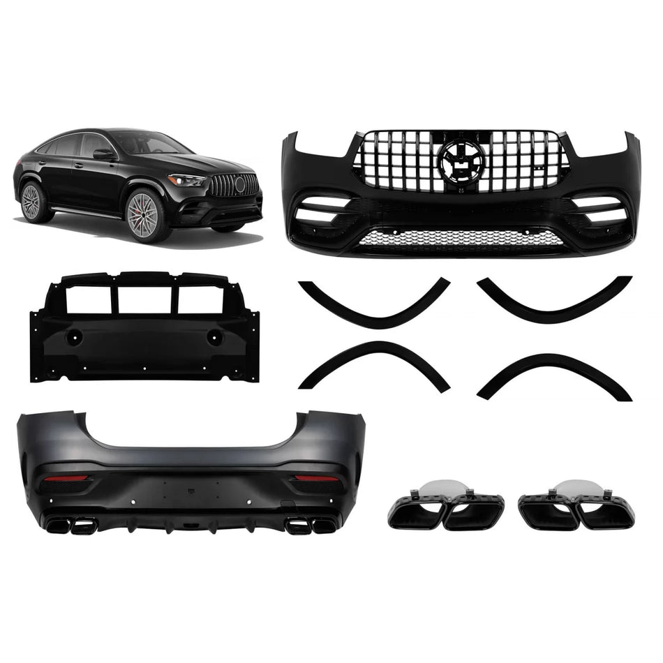 Pacchetto Tuning Paraurti Sportivo con Griglia Nera e Scarichi per Mercedes GLE