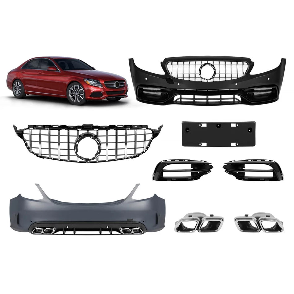 Pacchetto Tuning 63s Paraurti Sportivo per Mercedes Classe C W205 2014-2020