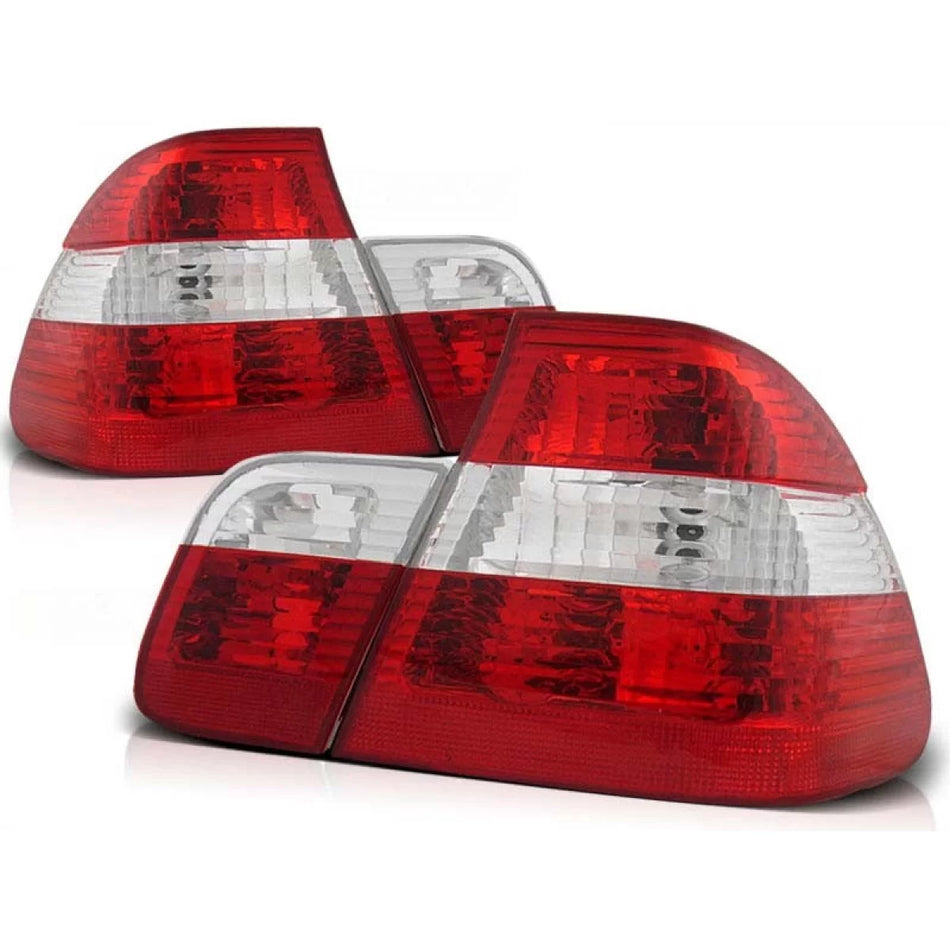 Fanali Posteriori Rossi e Bianchi per BMW E46 Berlina 05.1998-08.2001 Dx Sx