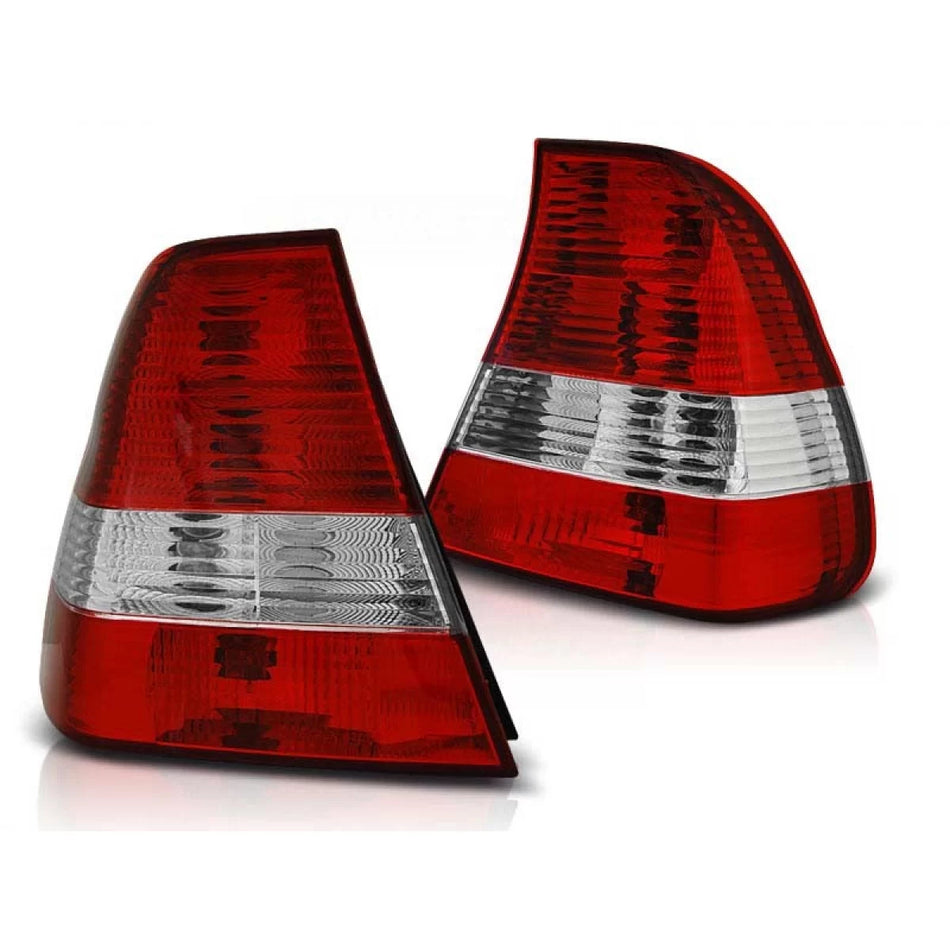 Fanali Posteriori Tuning Rosso Bianco per BMW E46 06.2001-12.2004 Compact Dx Sx