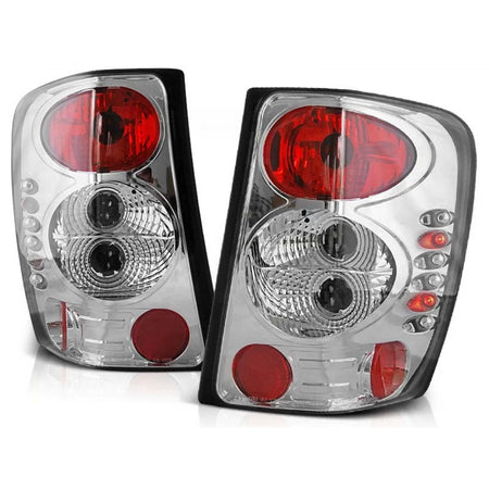 Fanali Posteriori Cromati Sinistro e Destro per Jeep Grand Cherokee 1999-2005