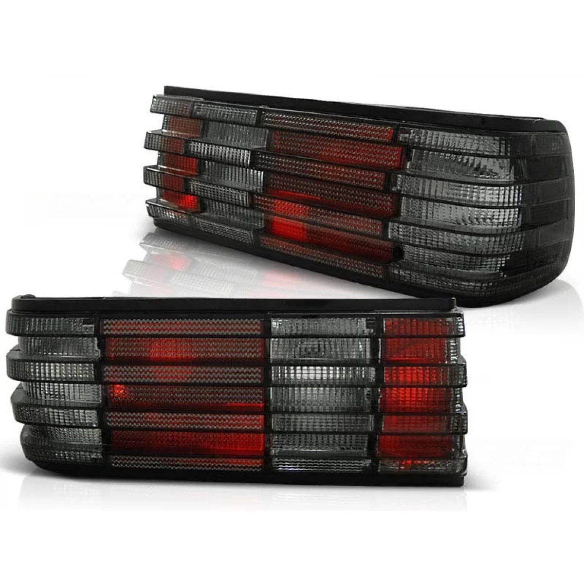 Fanali Posteriori Tuning Rosso e Fumé per Mercedes Classe S W126 1982-1993 Dx