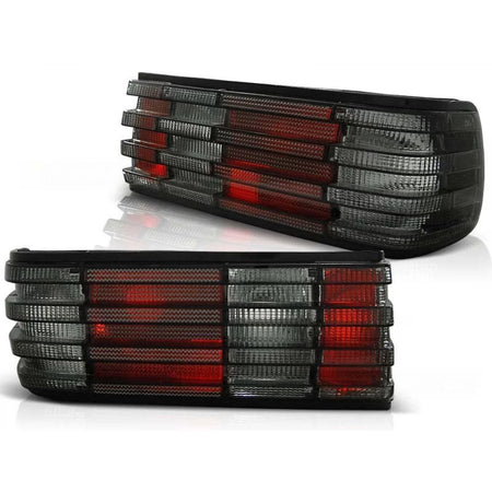 Fanali Posteriori Tuning Rosso e Fumé per Mercedes Classe S W126 1982-1993 Dx