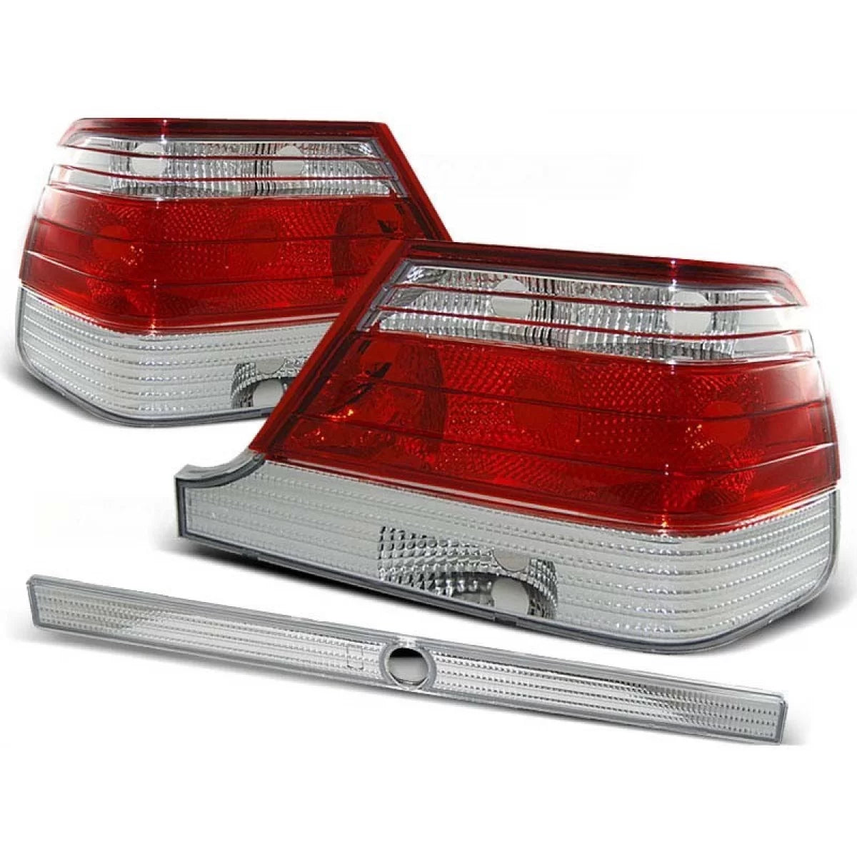 Fanali Posteriori Tuning Rosso Bianco per Mercedes W140 1995-10.1998 Dx e Sx