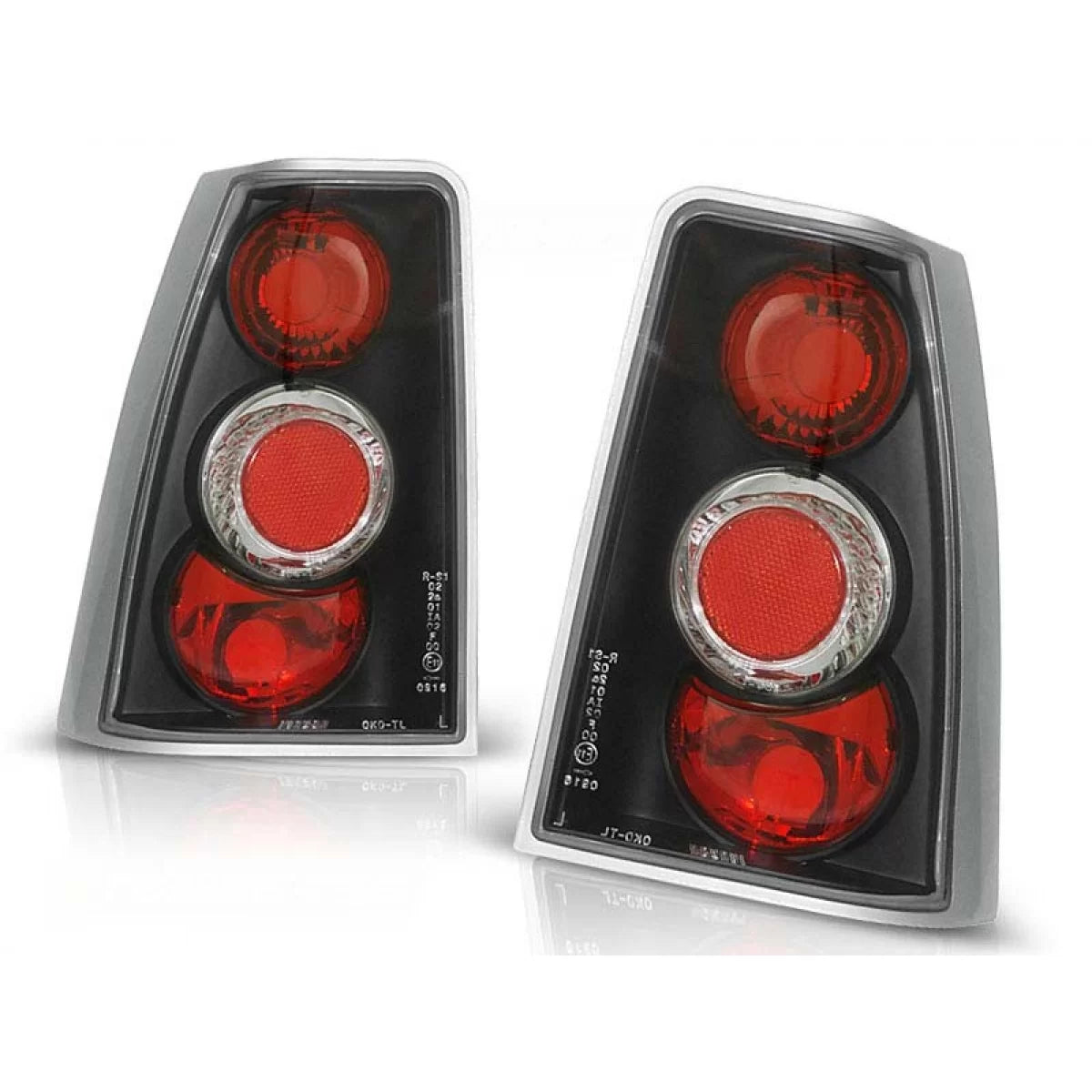 Fanali Posteriori Tuning Set con Base Nera per Opel Kadett e 09-91 3/5 Porte