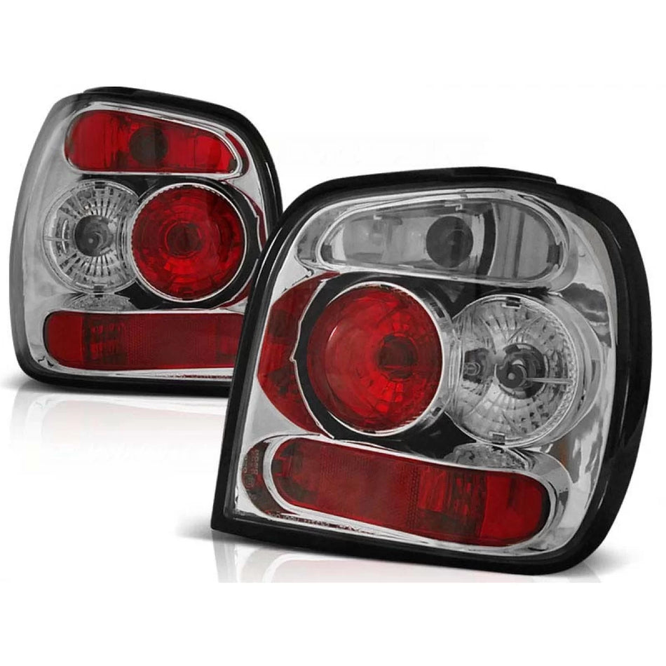 Fanali Posteriori Tuning Cromati Sinistro e Destro per Volkswagen Polo 6N2