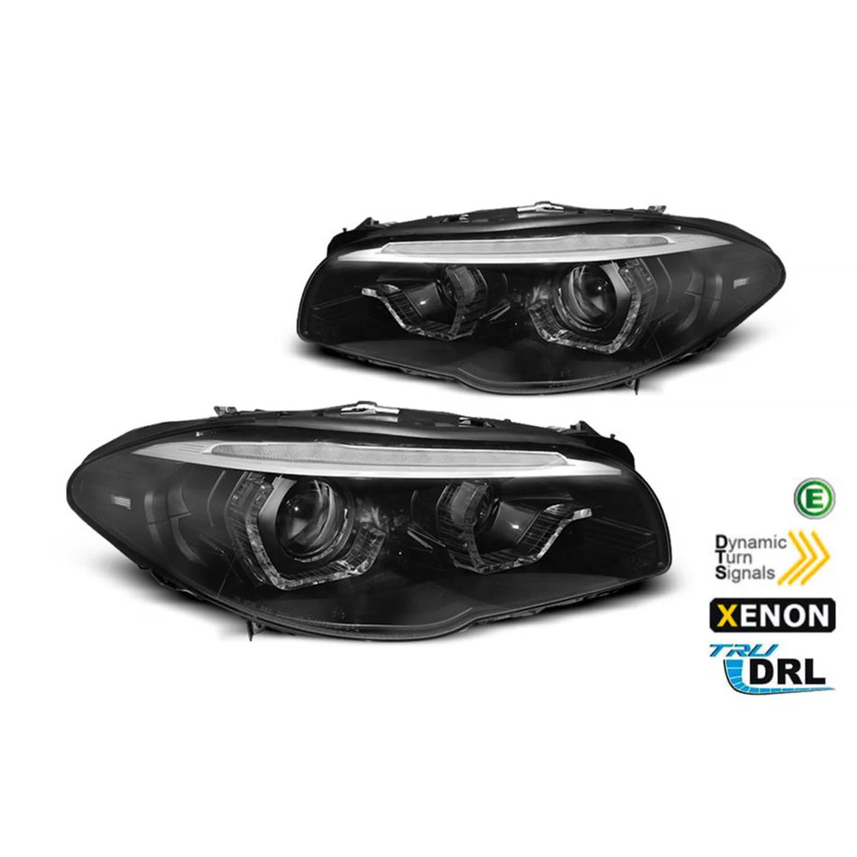 Kit Fari allo Xeno Anteriore Dx e Sx con Base Nera per BMW Serie 5 F10 F11