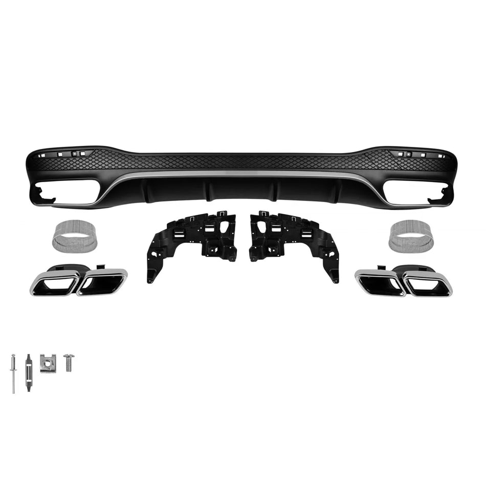 Diffusore Posteriore con Terminali Cromati per Mercedes GLS X166 2015-2019