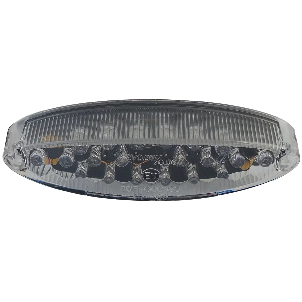 Fanale Posteriore LED Mini Ovale Fumé con Luce Targa per Moto Universale