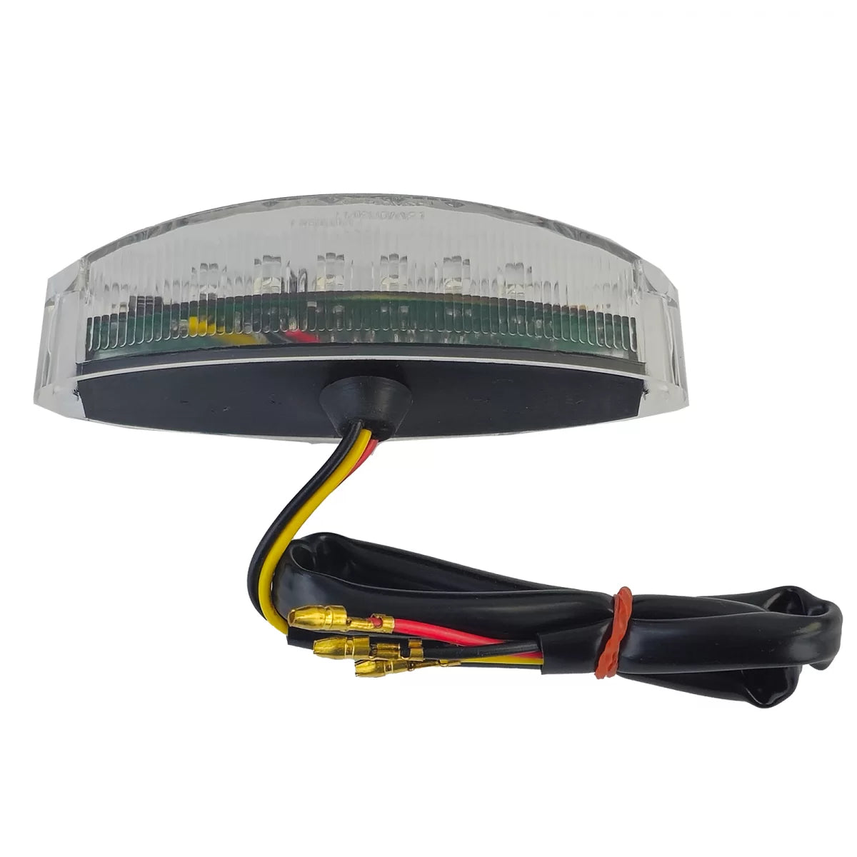 Fanale Posteriore LED Mini Ovale Fumé con Luce Targa per Moto Universale