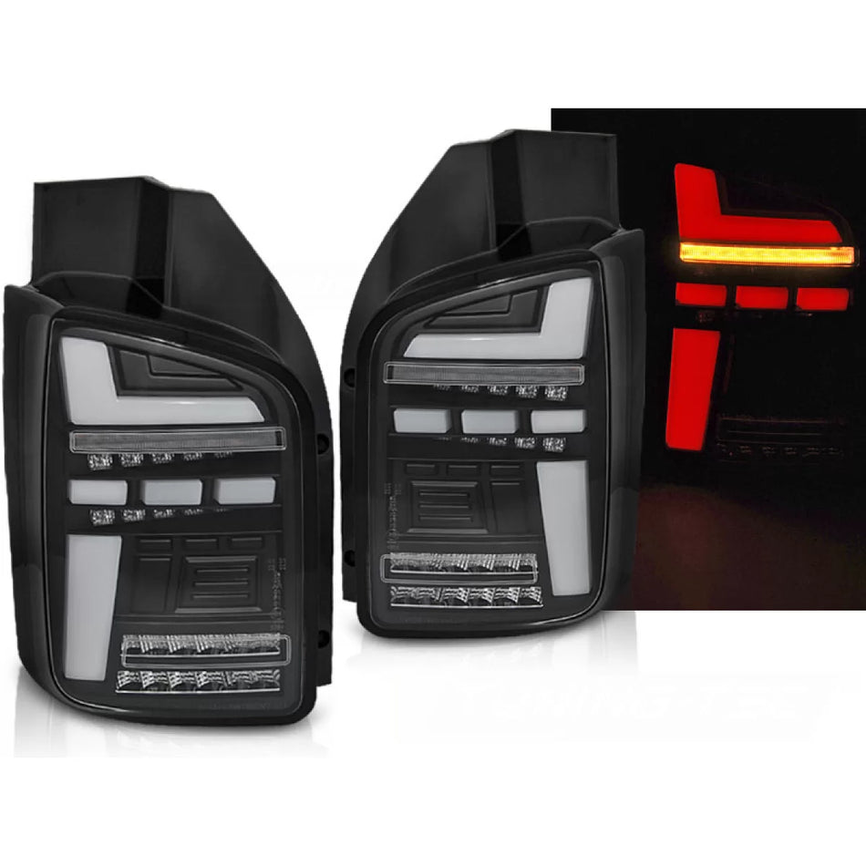 Fanale Posteriore LED Nero Sequenziale per Volkswagen T5 04.03-09