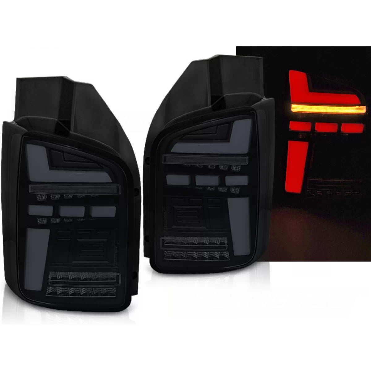 Fanale Anteriore LED Fumo Nero Sequenziale per Volkswagen T5 04.03-09