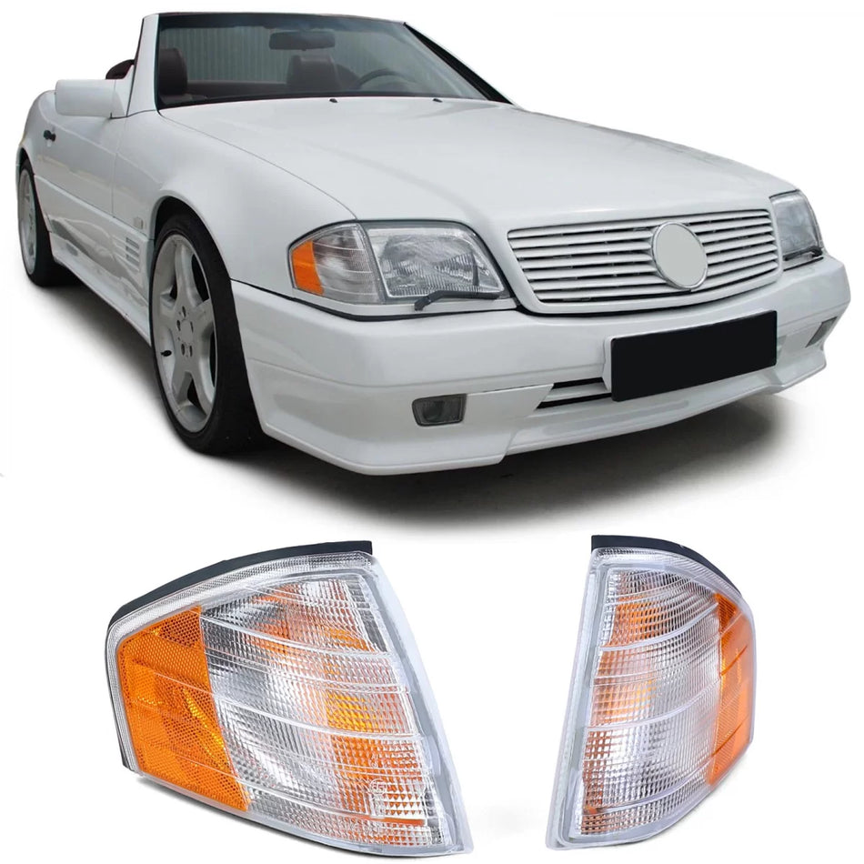 Coppia Indicatori Bianchi Anteriori per Mercedes SL R129 1989-2001