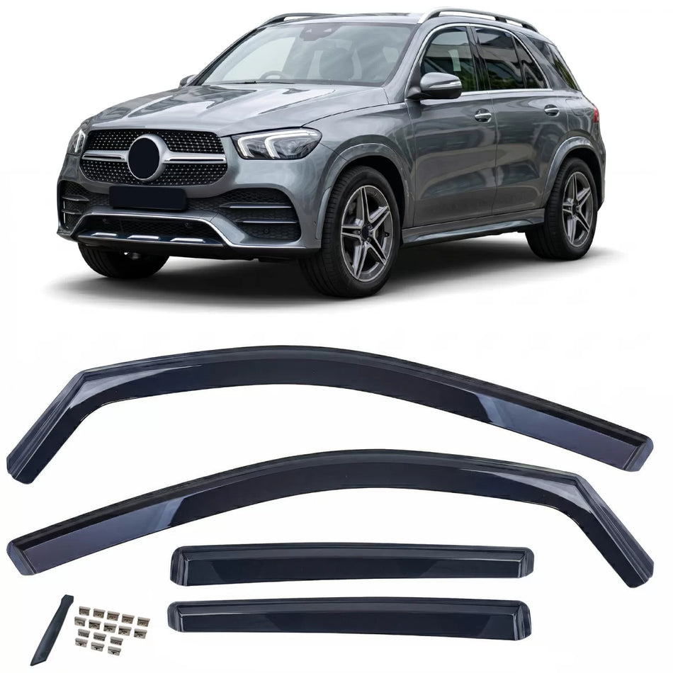 Deflettore Antivento Pioggia 4 Pezzi Nero per Mercedes GLE C167 dal 2019