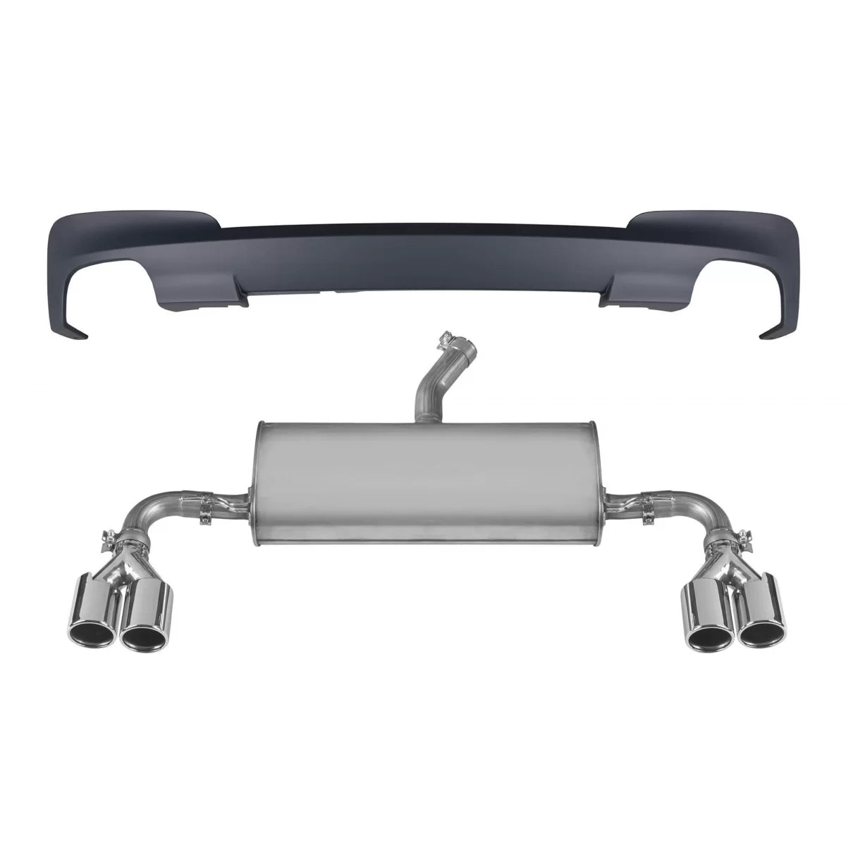 Diffusore Posteriore con Terminali Cromati per BMW X3 F25 2014-2017 M Technik