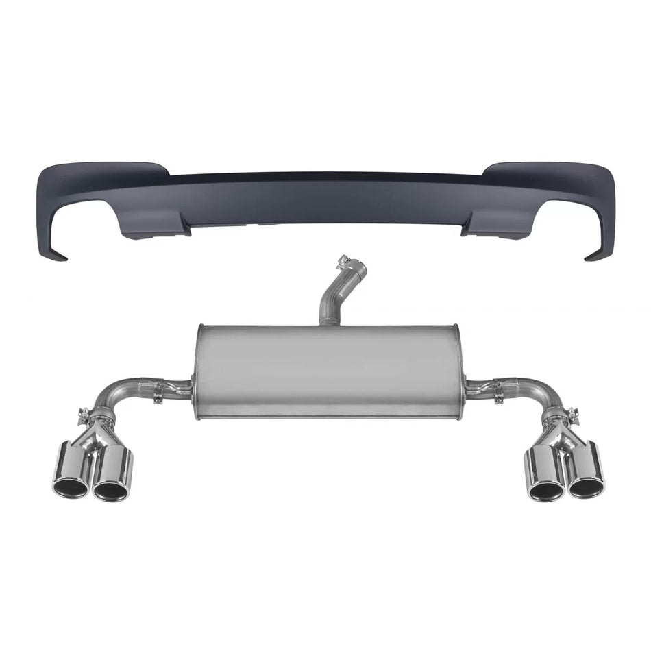 Diffusore Posteriore con Terminali Cromati per BMW X3 F25 2014-2017 M Technik