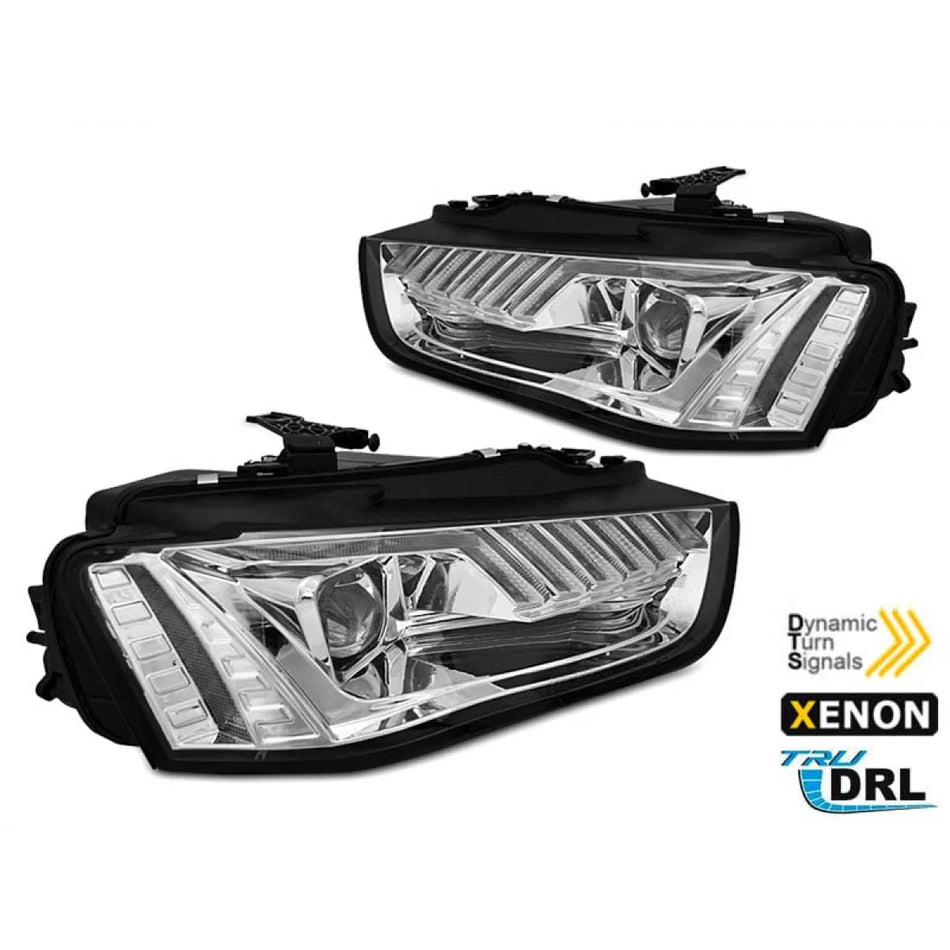 Kit Fari allo Xeno Anteriore con Frecce Dinamiche Cromati per Audi A4 B8