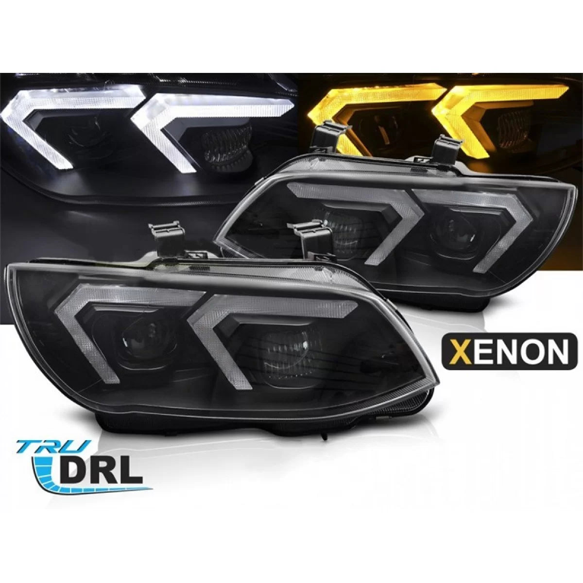 Fari Xenon Anteriori Sinistro e Destro con Base Nera per BMW Serie 3 E92